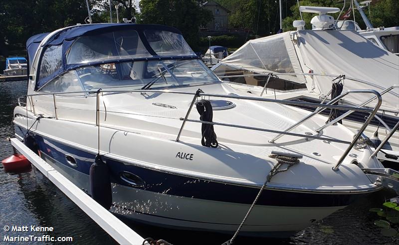 alice (Pleasure craft) - IMO , MMSI 265818740, Call Sign SF6741 under the flag of Sweden