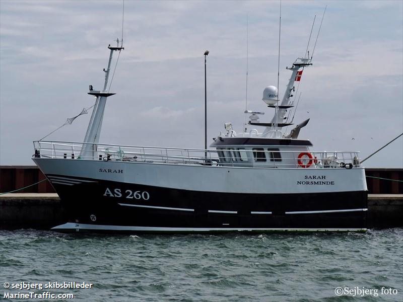 sarah as260 gillnett (Fishing vessel) - IMO , MMSI 219026119, Call Sign OYGX under the flag of Denmark