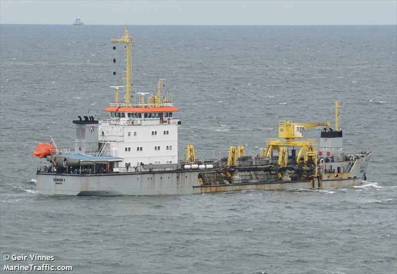 sandon 8 (Dredging or UW ops) - IMO , MMSI 567000340, Call Sign HSTE under the flag of Thailand