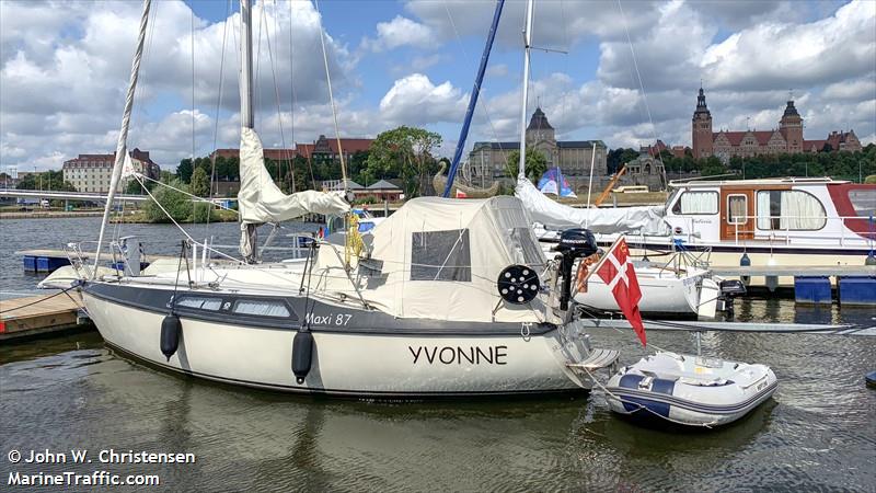yvonne (Sailing vessel) - IMO , MMSI 219014295, Call Sign XPA9377 under the flag of Denmark