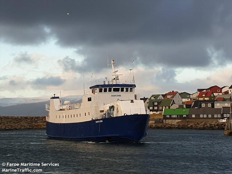 hasfjord (Passenger/Ro-Ro Cargo Ship) - IMO 7383542, MMSI 231870000, Call Sign OW2052 under the flag of Faeroe Islands