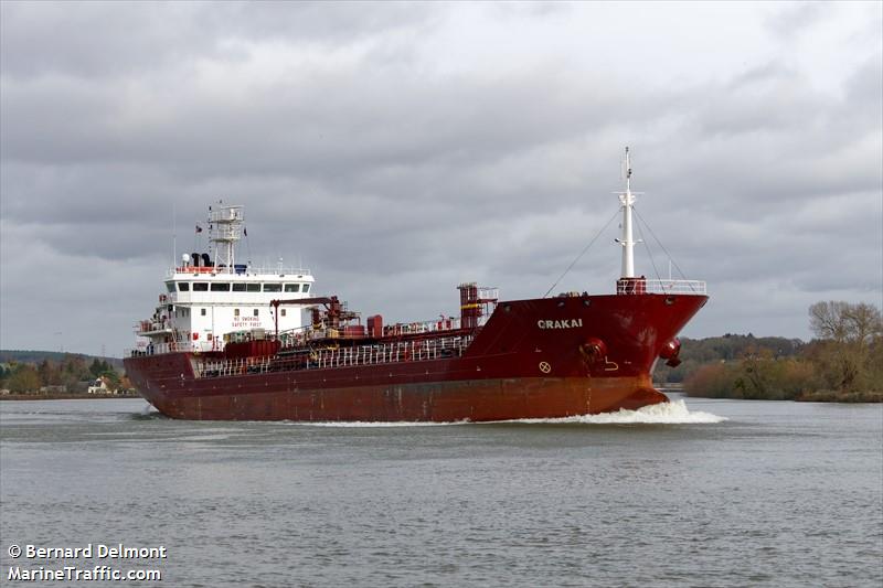 orakai (Chemical/Oil Products Tanker) - IMO 9402689, MMSI 236646000, Call Sign ZDNX7 under the flag of Gibraltar