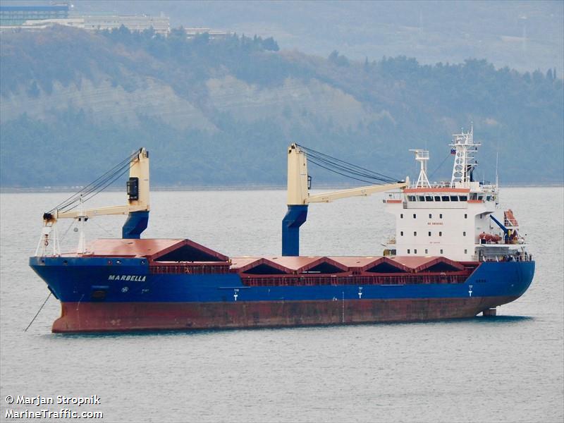 marbella (General Cargo Ship) - IMO 9406958, MMSI 247386700, Call Sign IBSR under the flag of Italy