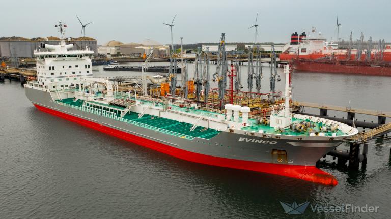 evinco (Chemical/Oil Products Tanker) - IMO 9308546, MMSI 266201000, Call Sign SFZX under the flag of Sweden