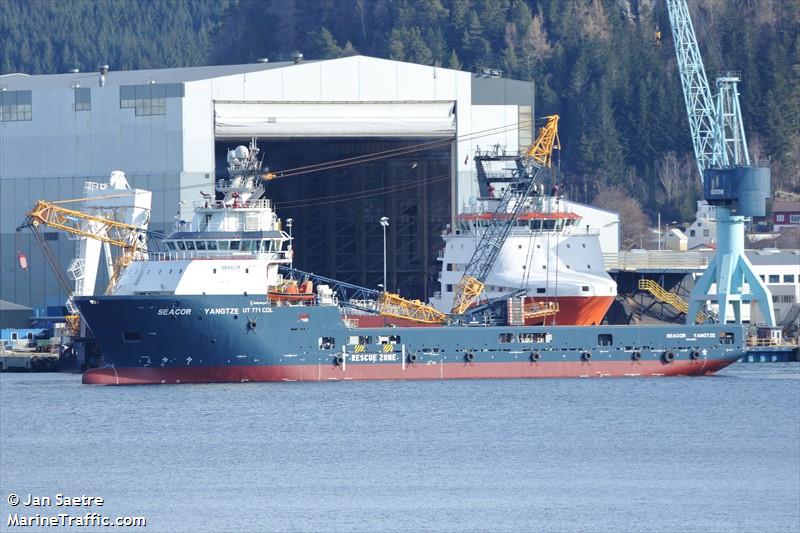 seacor yangtze (Offshore Tug/Supply Ship) - IMO 9659373, MMSI 538007873, Call Sign V7UJ9 under the flag of Marshall Islands