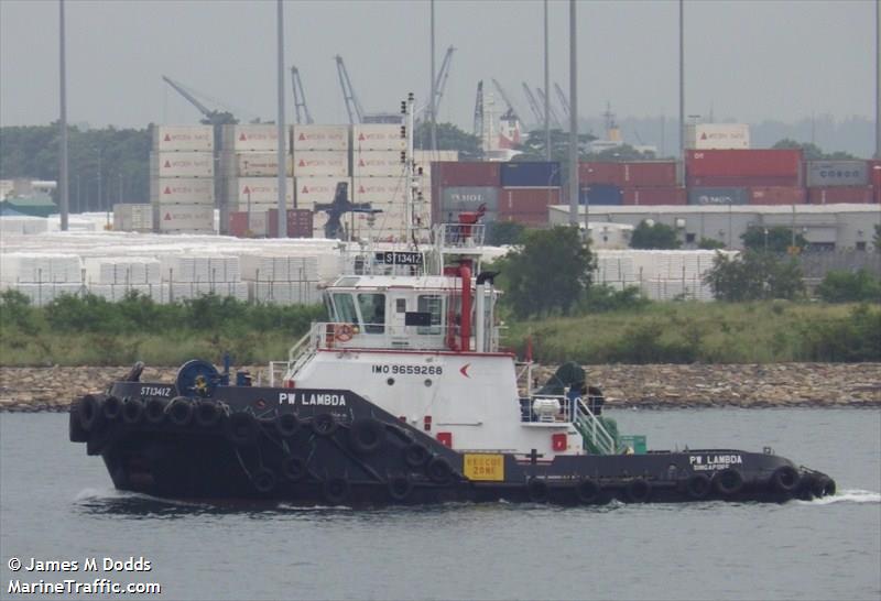 pw lambda (Tug) - IMO 9659268, MMSI 566542000, Call Sign 9V6910 under the flag of Singapore