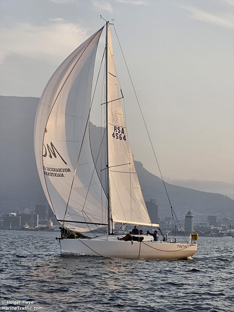 tintin (Sailing vessel) - IMO , MMSI 601516300, Call Sign ZR5533 under the flag of South Africa