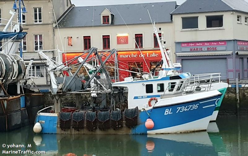 fv yann mary (Fishing vessel) - IMO , MMSI 227317330, Call Sign FI6110 under the flag of France