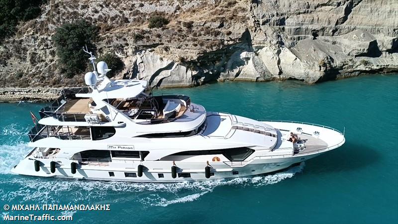 my paradis (Pleasure craft) - IMO , MMSI 248000445, Call Sign 9HB3846 under the flag of Malta