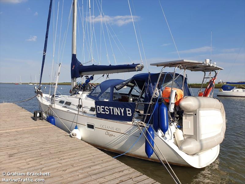destiny b (Sailing vessel) - IMO , MMSI 235019929, Call Sign MFRX4 under the flag of United Kingdom (UK)