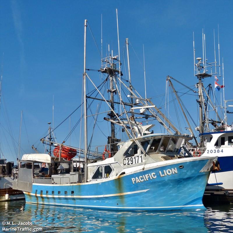 pacific lion (Fishing vessel) - IMO , MMSI 316005812 under the flag of Canada