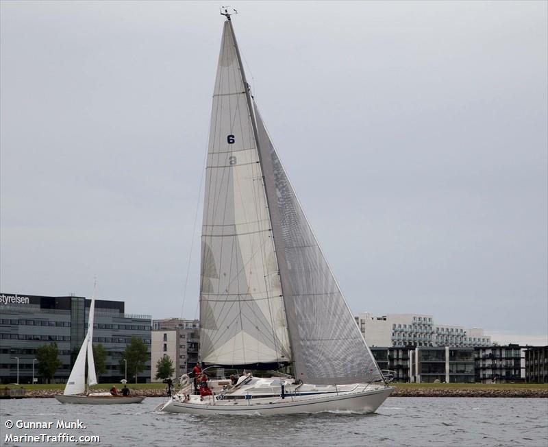 white beam (Pleasure craft) - IMO , MMSI 219022896, Call Sign XPE9140 under the flag of Denmark