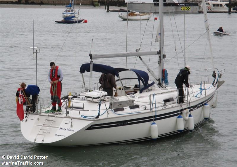 misty moon (Sailing vessel) - IMO , MMSI 235017763, Call Sign METV8 under the flag of United Kingdom (UK)