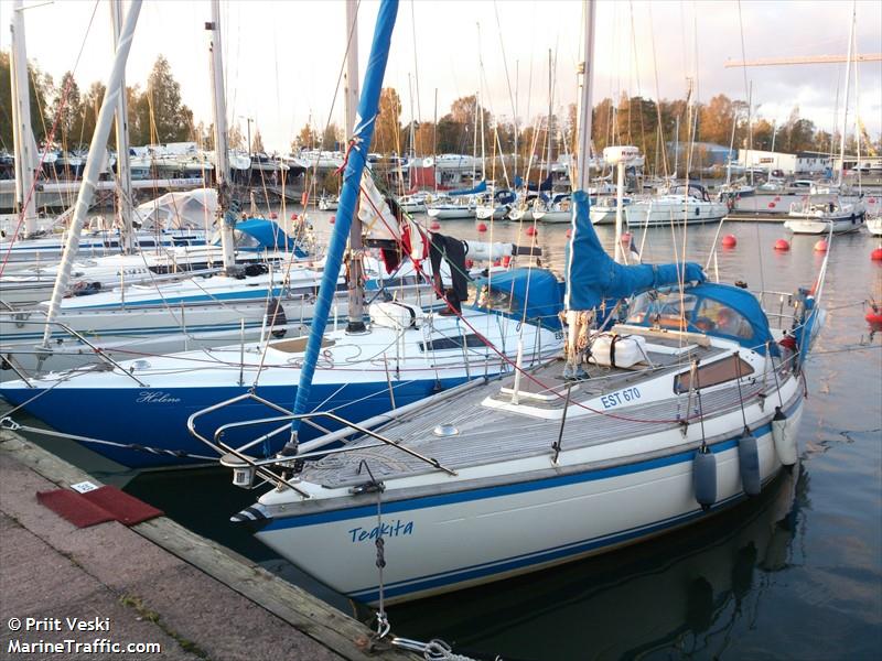 teakita (Sailing vessel) - IMO , MMSI 276002550, Call Sign ES2910 under the flag of Estonia