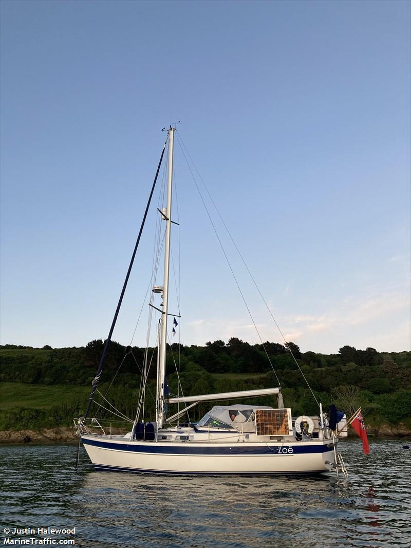 zoe (Sailing vessel) - IMO , MMSI 232026802, Call Sign MGZP3 under the flag of United Kingdom (UK)
