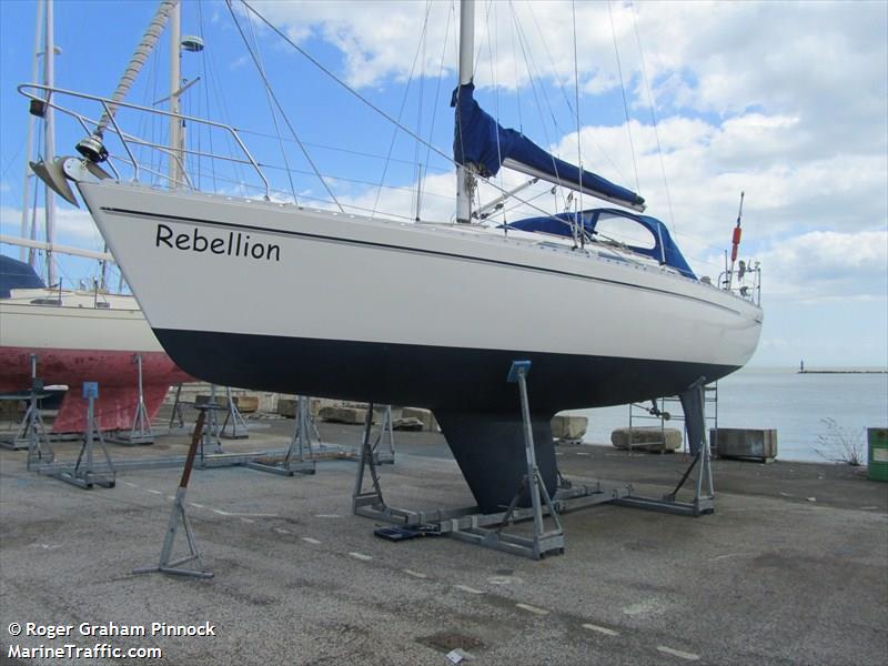 rebellion (Sailing vessel) - IMO , MMSI 235023526, Call Sign MNGE3 under the flag of United Kingdom (UK)
