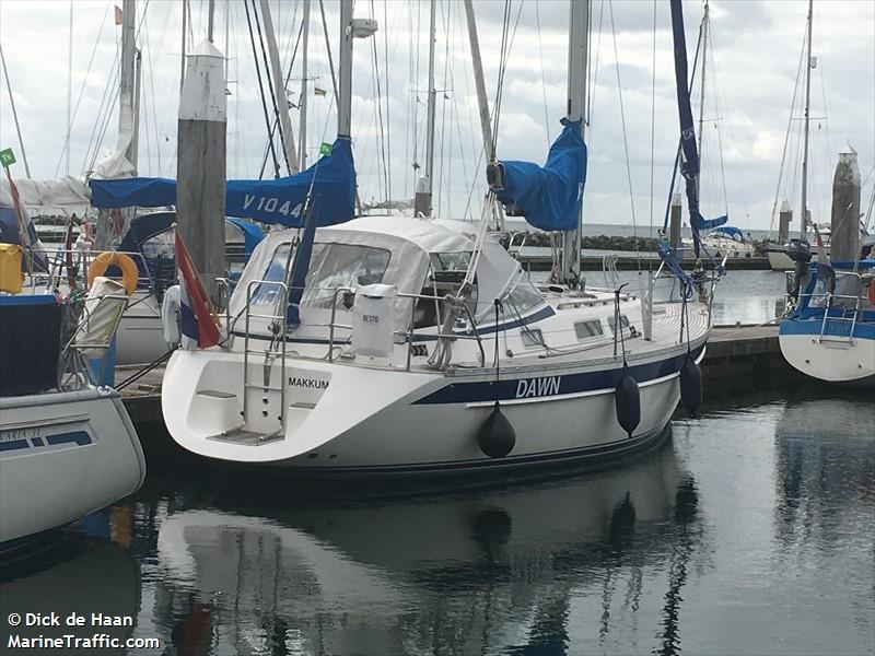 dawn (Pleasure craft) - IMO , MMSI 244890020, Call Sign PC3065 under the flag of Netherlands