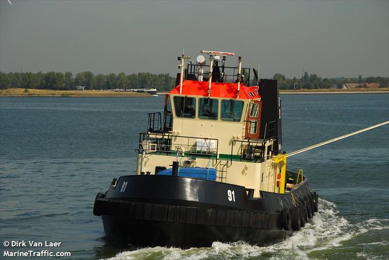 tug 91 (Tug) - IMO , MMSI 205337590, Call Sign OT3375 under the flag of Belgium