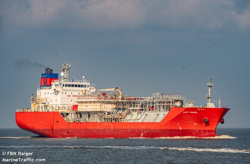 happy condor (LPG Tanker) - IMO 9368780, MMSI 219028000, Call Sign OXJN2 under the flag of Denmark