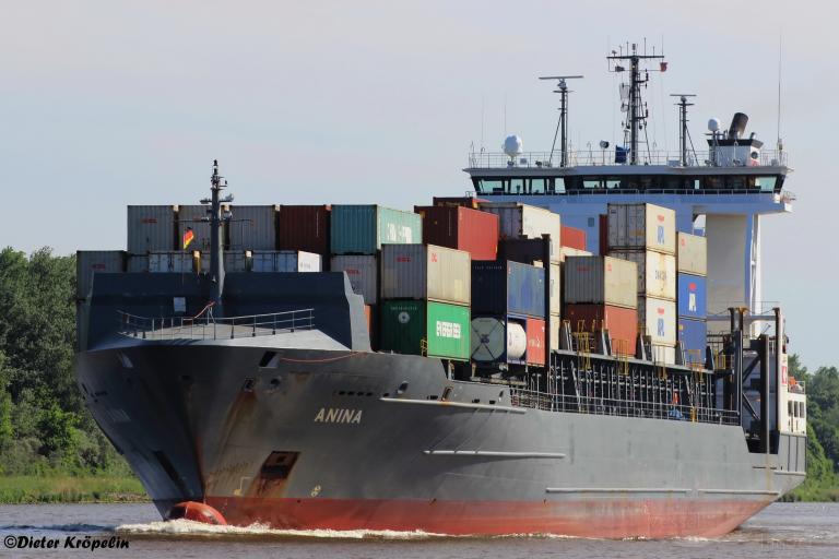anina (Container Ship) - IMO 9354351, MMSI 255805899, Call Sign CQYU under the flag of Madeira