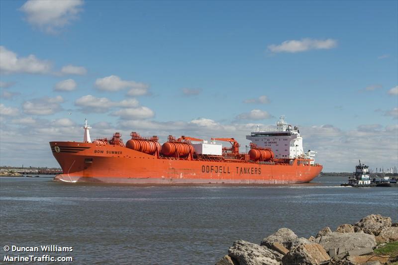 bow summer (Chemical/Oil Products Tanker) - IMO 9215270, MMSI 259788000, Call Sign LAGA7 under the flag of Norway