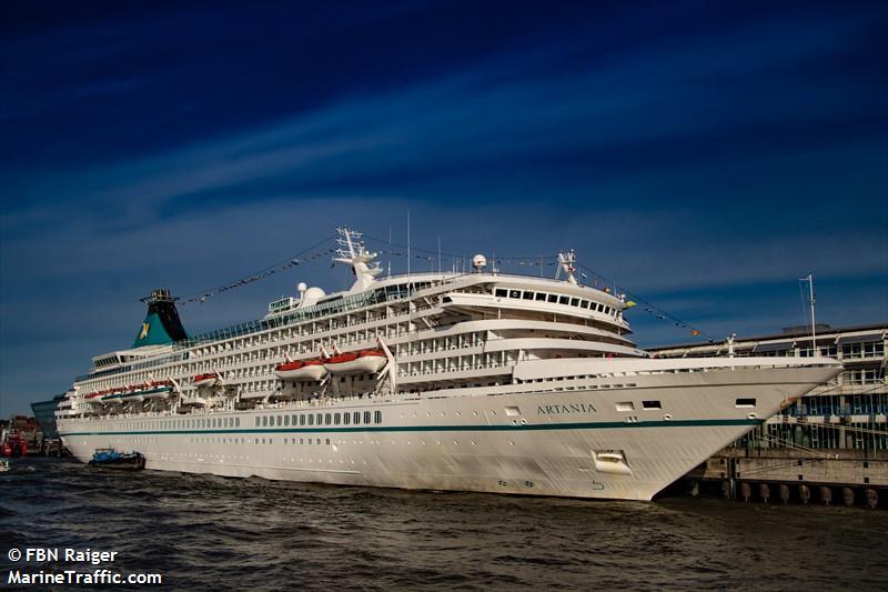 artania (Passenger (Cruise) Ship) - IMO 8201480, MMSI 311000608, Call Sign C6CY5 under the flag of Bahamas