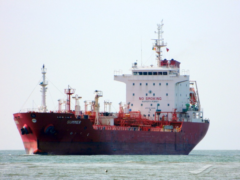 summer (Chemical/Oil Products Tanker) - IMO 9427275, MMSI 538003326, Call Sign V7QA9 under the flag of Marshall Islands