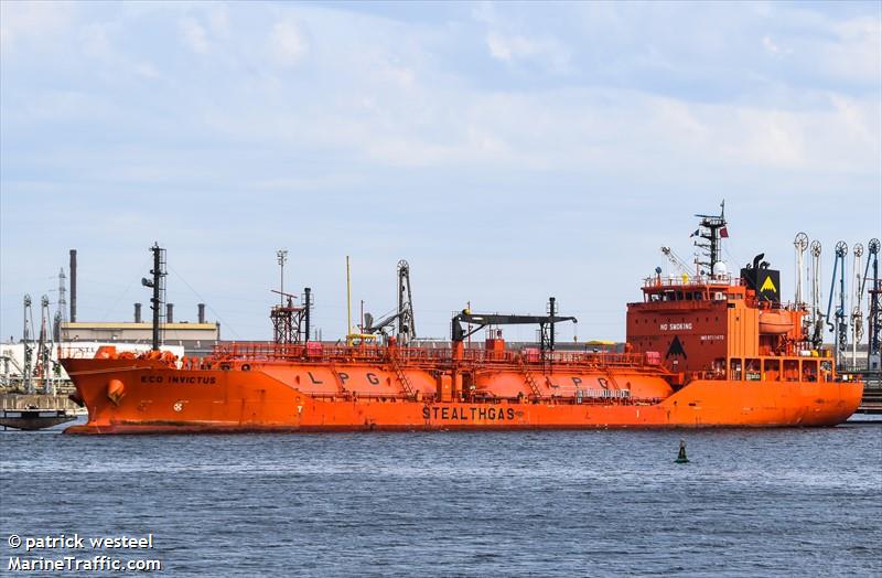 eco invictus (LPG Tanker) - IMO 9711470, MMSI 538005799, Call Sign V7HC4 under the flag of Marshall Islands