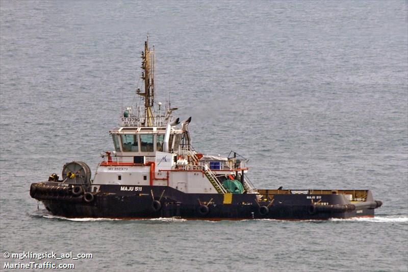 maju 511 (Tug) - IMO 9501473, MMSI 566272000, Call Sign 9V8867 under the flag of Singapore