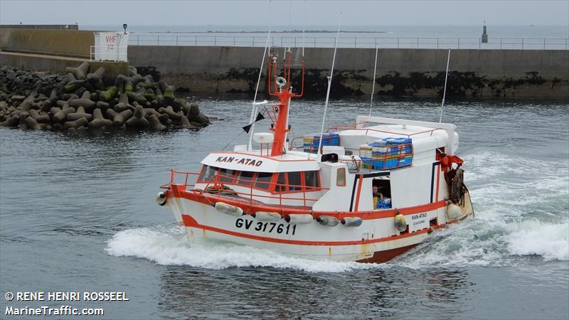 kan atao (Fishing vessel) - IMO , MMSI 227308870, Call Sign FS5469 under the flag of France