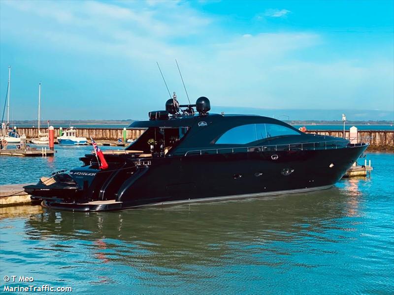 black rock (Pleasure craft) - IMO , MMSI 232024677, Call Sign MGFA8 under the flag of United Kingdom (UK)