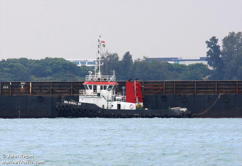 bina marine 101 (Tug) - IMO , MMSI 563022160, Call Sign 9VJH6 under the flag of Singapore