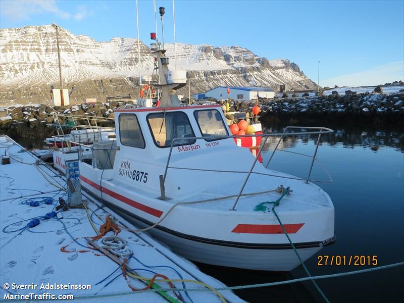 kria (-) - IMO , MMSI 251845940, Call Sign 6875 under the flag of Iceland