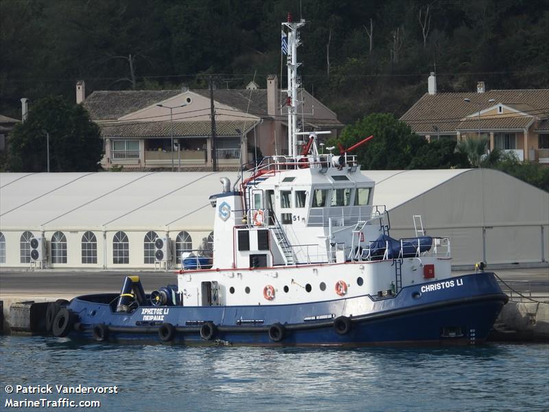christos li (Tug) - IMO , MMSI 240140200, Call Sign SVA8590 under the flag of Greece