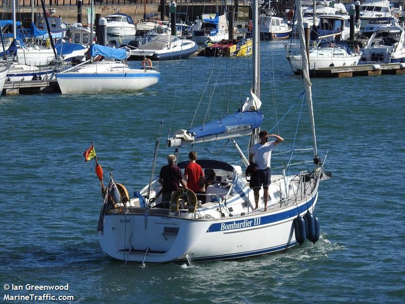 bombardier 3 (Sailing vessel) - IMO , MMSI 235084168, Call Sign 2EDJ3 under the flag of United Kingdom (UK)