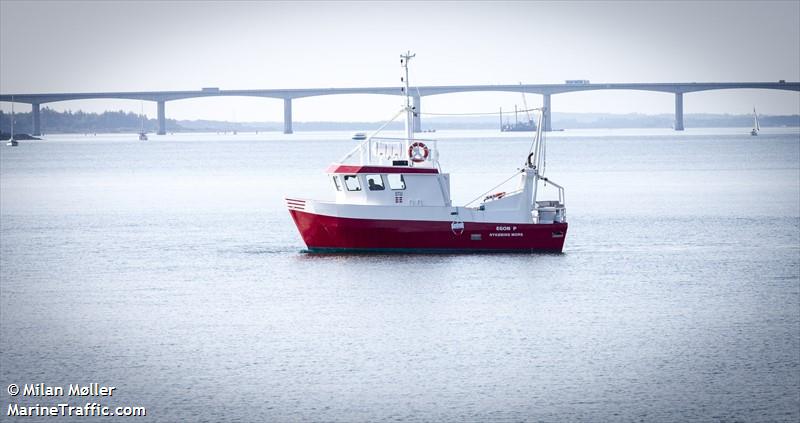 egon p (Fishing vessel) - IMO , MMSI 219010246, Call Sign OU9853 under the flag of Denmark