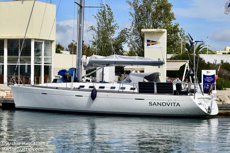 sandvita (Sailing vessel) - IMO , MMSI 265721060, Call Sign SILF under the flag of Sweden