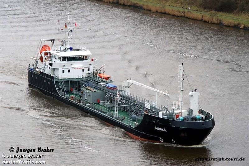 annika (Chemical/Oil Products Tanker) - IMO 9628489, MMSI 218779000, Call Sign DFNS2 under the flag of Germany