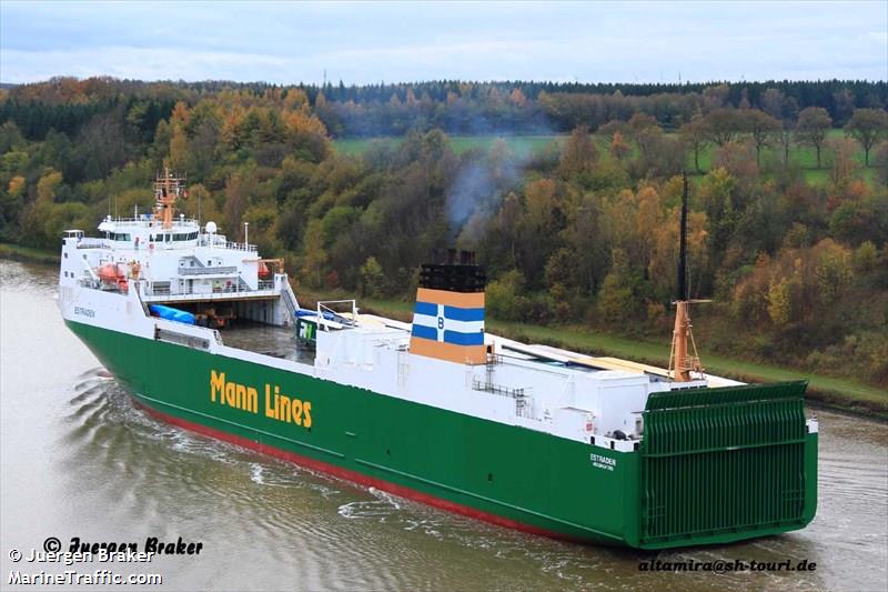 estraden (Ro-Ro Cargo Ship) - IMO 9181077, MMSI 230917000, Call Sign OJIL under the flag of Finland