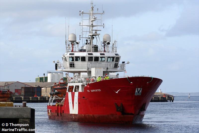 vos supporter (Standby Safety Vessel) - IMO 8207458, MMSI 232568000, Call Sign MFTN9 under the flag of United Kingdom (UK)
