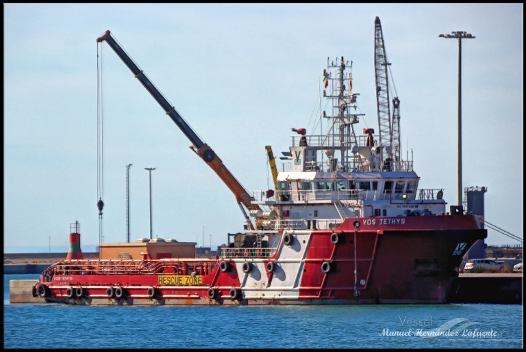 vos tethys (Offshore Tug/Supply Ship) - IMO 9552630, MMSI 247280800, Call Sign   ICNH under the flag of Italy