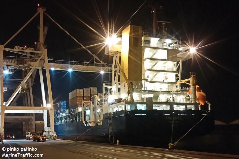 andante (Container Ship) - IMO 9354387, MMSI 255805845, Call Sign CQBQ under the flag of Madeira