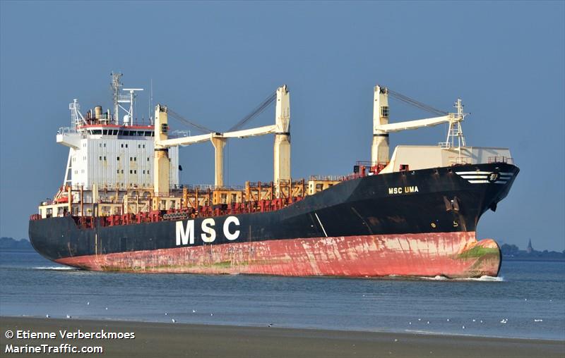 msc uma (Container Ship) - IMO 9163192, MMSI 255806082, Call Sign CQIV8 under the flag of Madeira