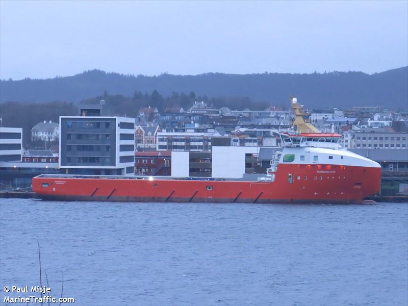 normand sun (Offshore Tug/Supply Ship) - IMO 9665786, MMSI 257428000, Call Sign LGPT under the flag of Norway
