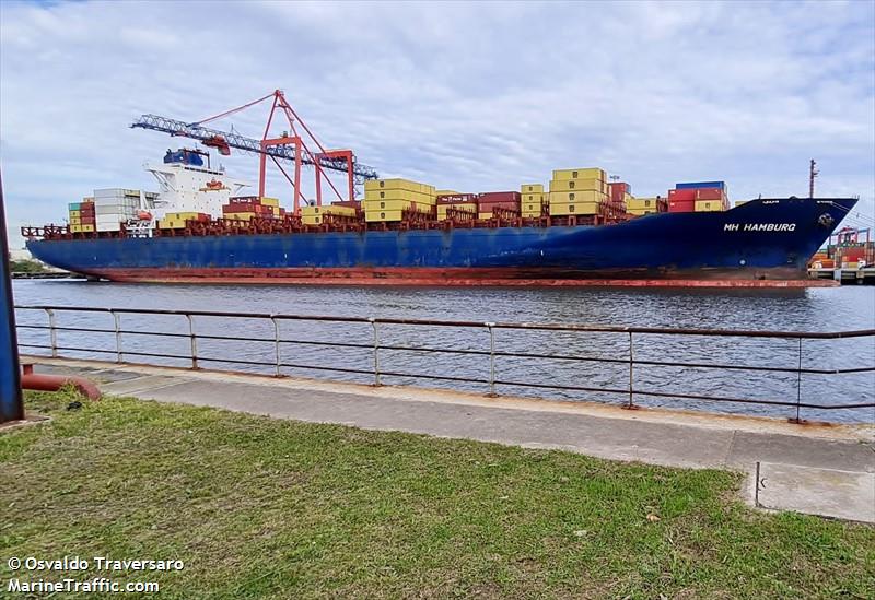mh hamburg (Container Ship) - IMO 9332860, MMSI 538006605, Call Sign V7OZ6 under the flag of Marshall Islands