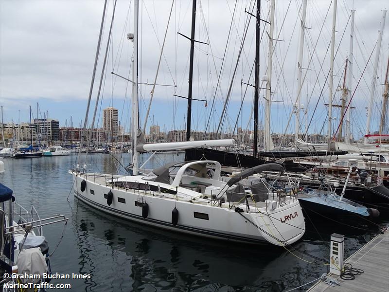 layla (Sailing vessel) - IMO , MMSI 235116386, Call Sign 2JJG6 under the flag of United Kingdom (UK)