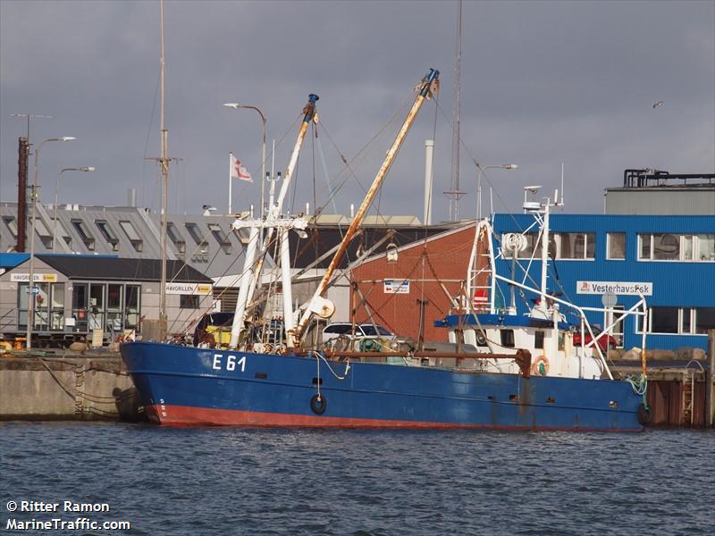 di-je e 61 (Fishing vessel) - IMO , MMSI 219003561, Call Sign OWFZ under the flag of Denmark