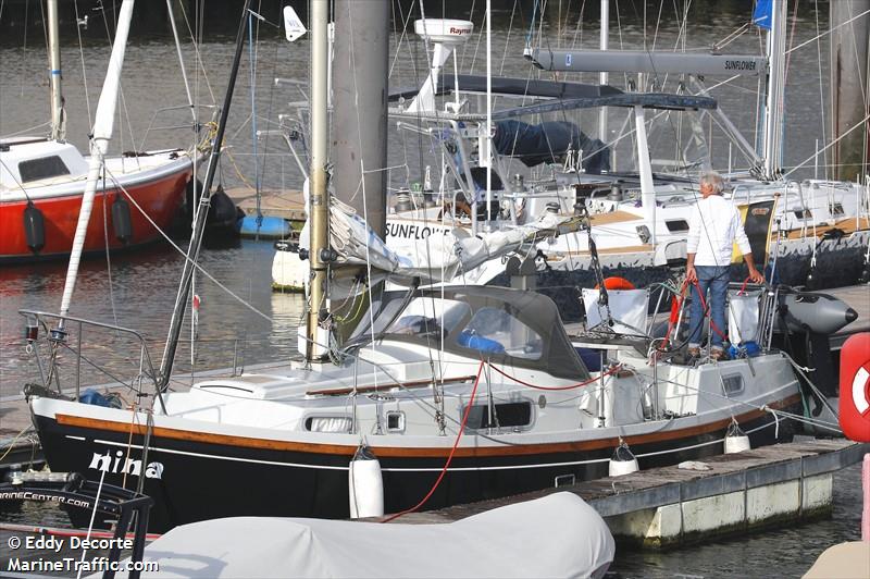 nina (Sailing vessel) - IMO , MMSI 205337710, Call Sign OR3377 under the flag of Belgium