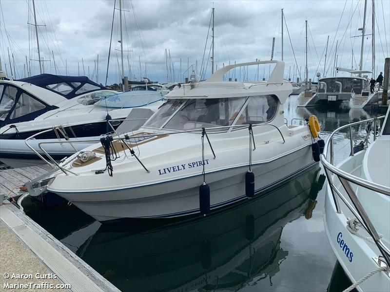 lively spirit (Pleasure craft) - IMO , MMSI 235029077, Call Sign MJWR2 under the flag of United Kingdom (UK)