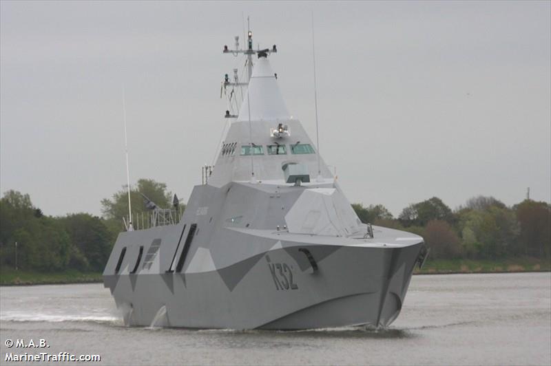 swedish warship k32 (Military ops) - IMO , MMSI 265897000, Call Sign SMLG under the flag of Sweden